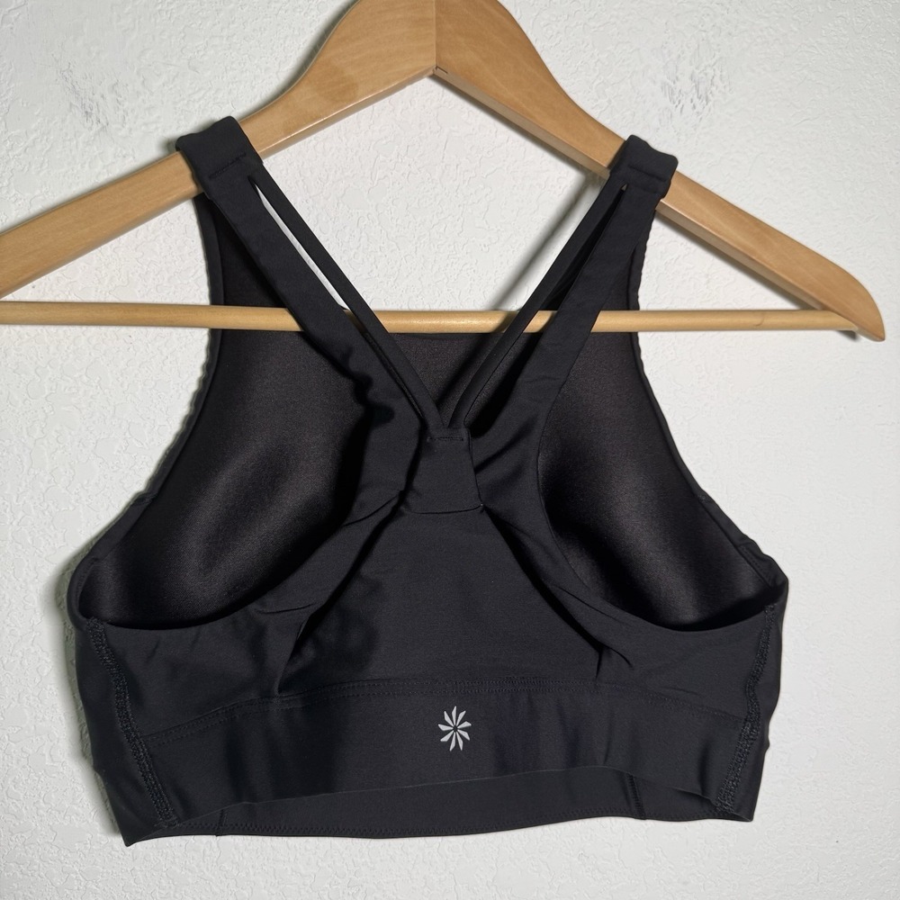 Athleta | Longline Sports Bra Black High Neck Crop | Women Small - Picture 2 of 5